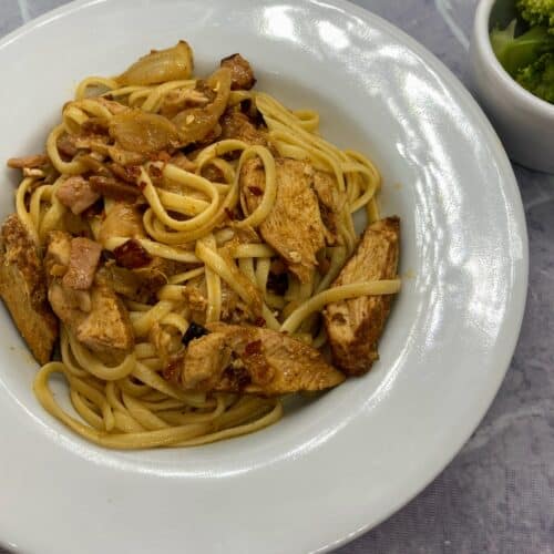 Dairy-Free Paprika Chicken with Linguine