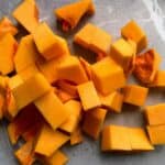 Cubed butternut squash for dairy-free soup